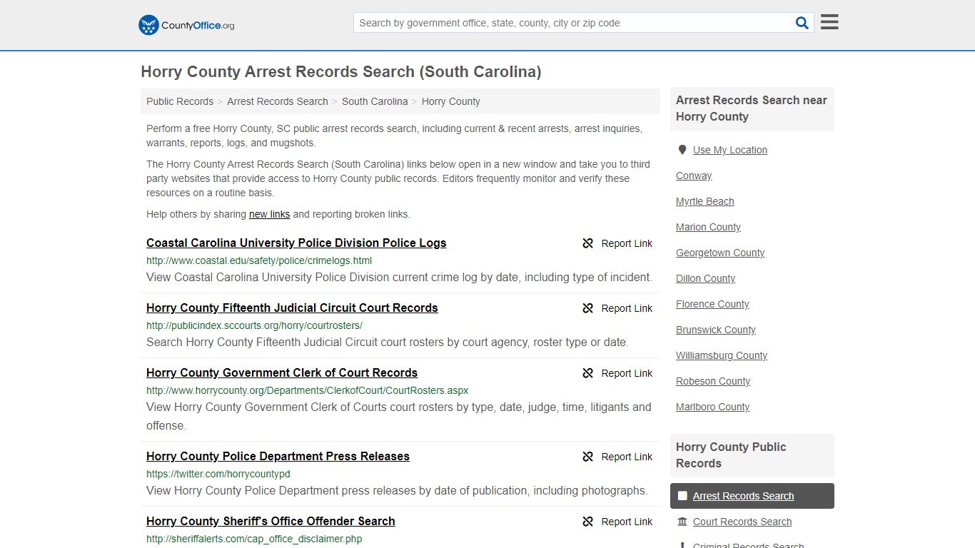 Arrest Records Search - Horry County, SC (Arrests & Mugshots)